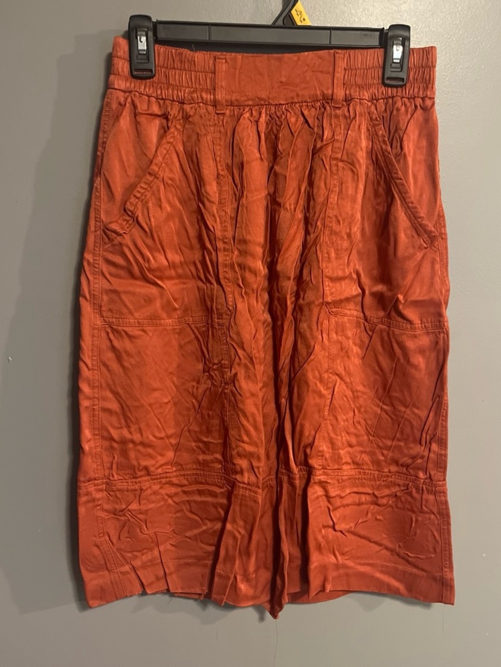 LOFT Rust Orange Midi Skirt with Pockets